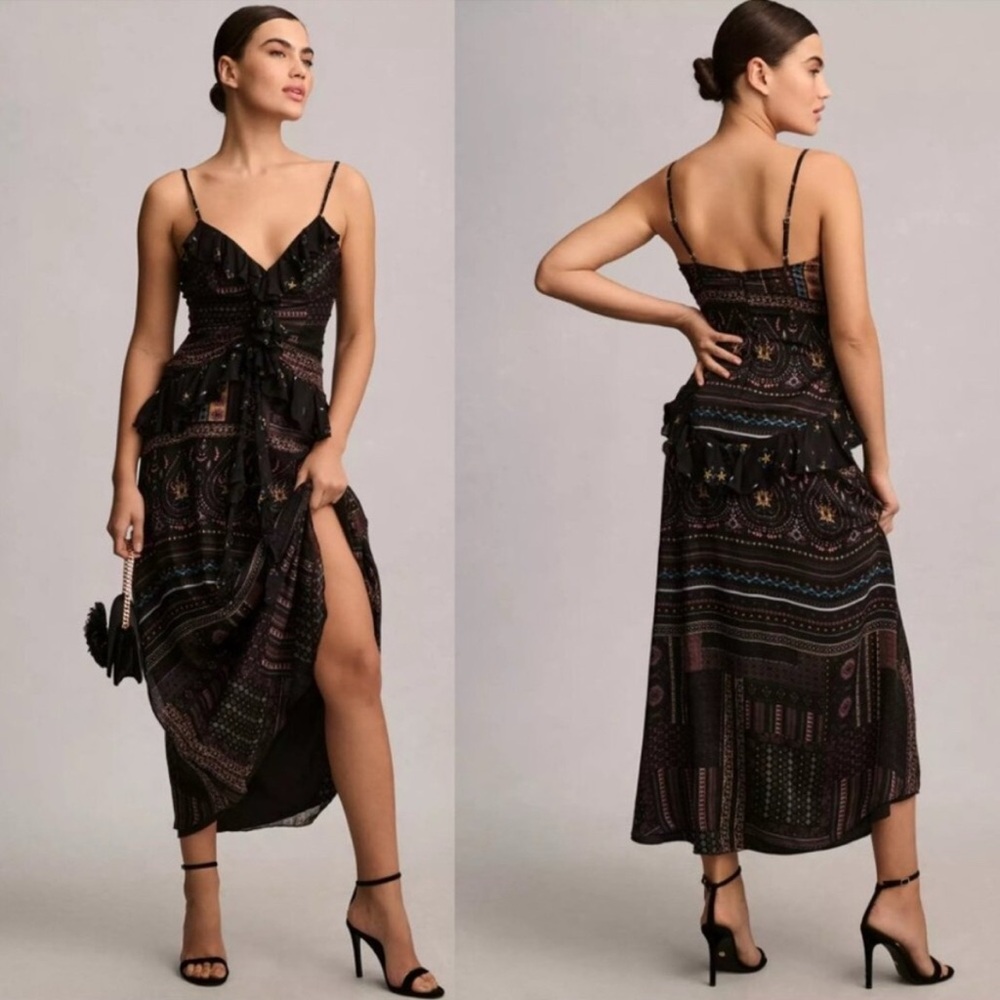 Anthropologie | Let Me Be Print Ruffle Maxi Dress